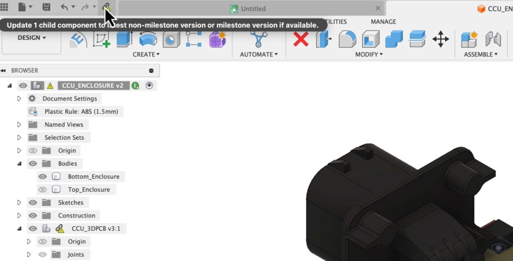 PCB update sync in Autodesk Fusion